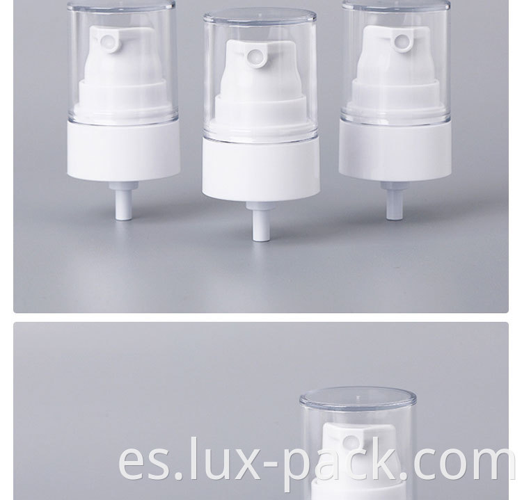 18/410 20/410 Jar de la bomba de crema cosmética de spray Panis con destinatario de la bomba de transferencia
